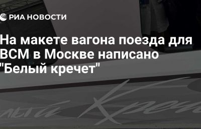 На макете вагона поезда для ВСМ в Москве написано "Белый кречет"