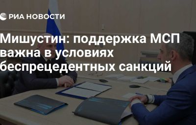 Мишустин: поддержка МСП важна в условиях беспрецедентных санкций