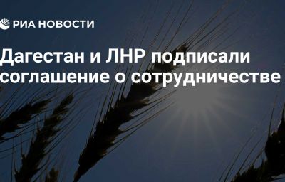 Дагестан и ЛНР подписали соглашение о сотрудничестве