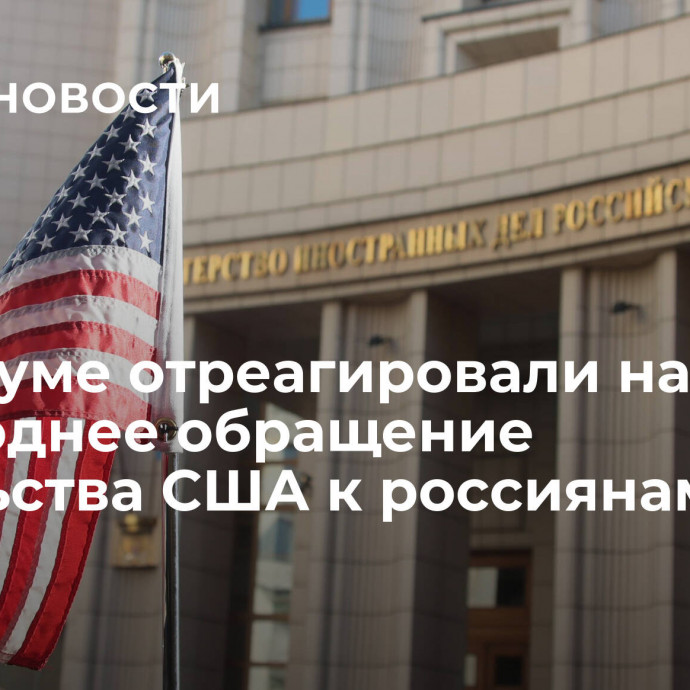 В Госдуме отреагировали на новогоднее обращение посольства США к россиянам