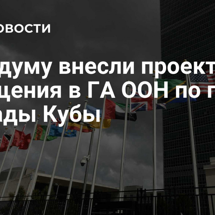 В Госдуму внесли проект обращения в ГА ООН по поводу блокады Кубы