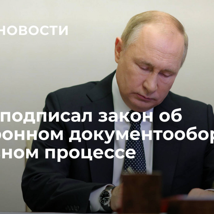 Путин подписал закон об электронном документообороте в уголовном процессе