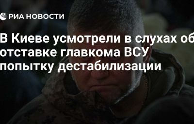 В Киеве усмотрели в слухах об отставке главкома ВСУ попытку дестабилизации