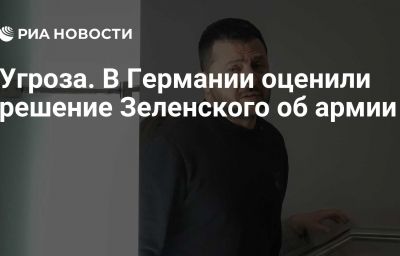 Угроза. В Германии оценили решение Зеленского об армии