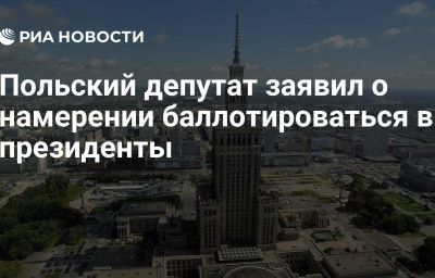 Польский депутат заявил о намерении баллотироваться в президенты