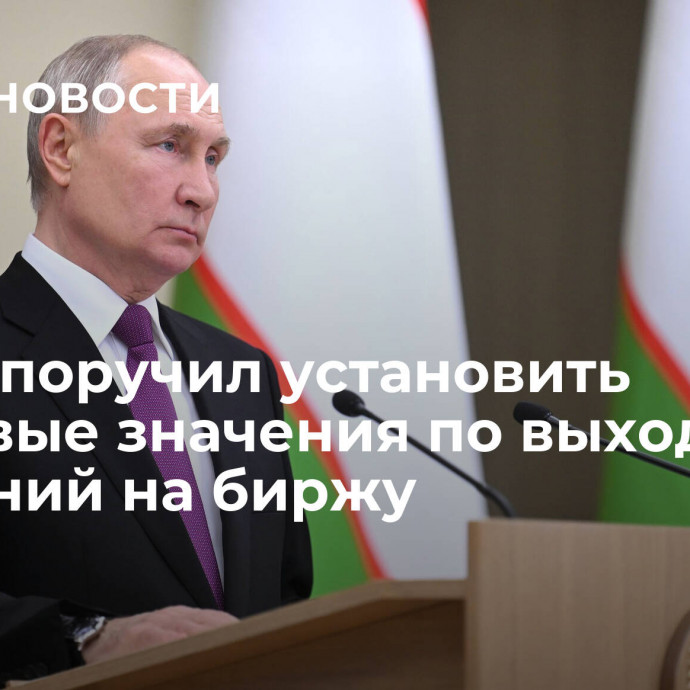 Путин поручил установить плановые значения по выходу компаний на биржу