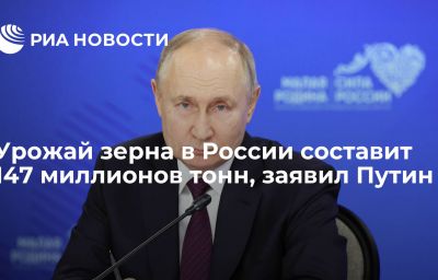 Урожай зерна в России составит 147 миллионов тонн, заявил Путин