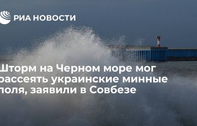 Шторм на Черном море мог рассеять украинские минные поля, заявили в Совбезе