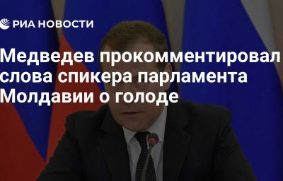 Медведев прокомментировал слова спикера парламента Молдавии о голоде