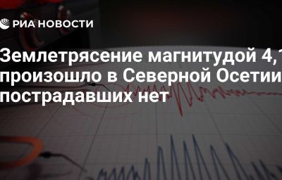 Землетрясение магнитудой 4,1 произошло в Северной Осетии, пострадавших нет