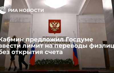 Кабмин предложил Госдуме ввести лимит на переводы физлиц без открытия счета