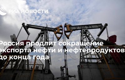 Россия продлит сокращение экспорта нефти и нефтепродуктов до конца года