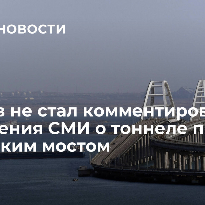 Песков не стал комментировать сообщения СМИ о тоннеле под Крымским мостом