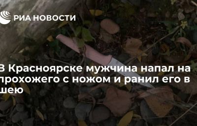 В Красноярске мужчина напал на прохожего с ножом и ранил его в шею