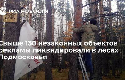 Свыше 130 незаконных объектов рекламы ликвидировали в лесах Подмосковья