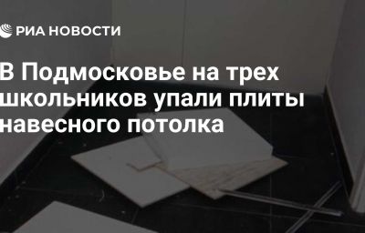 В Подмосковье на трех школьников упали плиты навесного потолка