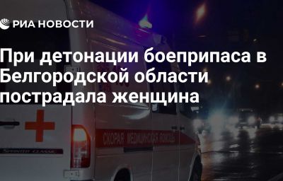 При детонации боеприпаса в Белгородской области пострадала женщина