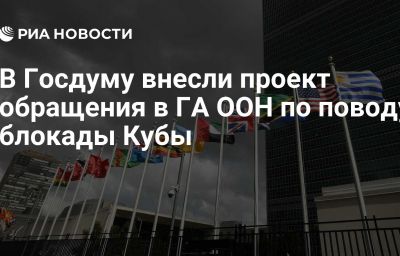 В Госдуму внесли проект обращения в ГА ООН по поводу блокады Кубы