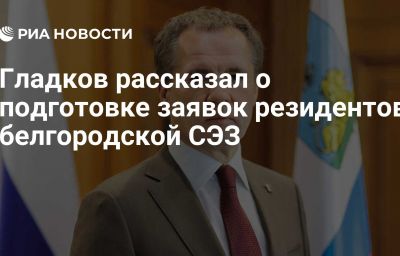 Гладков рассказал о подготовке заявок резидентов белгородской СЭЗ