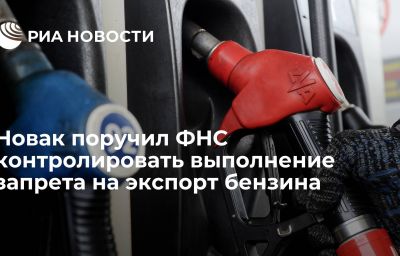 Новак поручил ФНС контролировать выполнение запрета на экспорт бензина