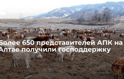 Более 650 представителей АПК на Алтае получили господдержку