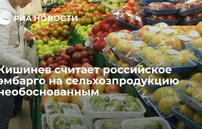 Кишинев считает российское эмбарго на сельхозпродукцию необоснованным