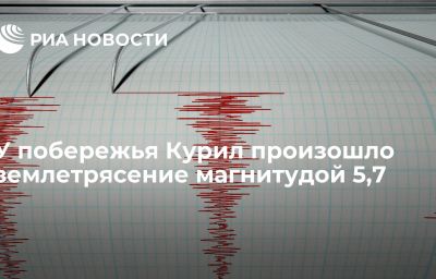 У побережья Курил произошло землетрясение магнитудой 5,7