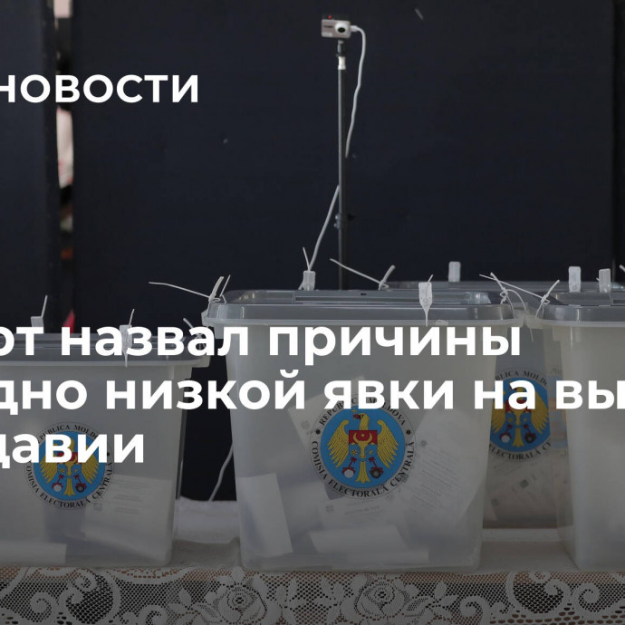 Эксперт назвал причины рекордно низкой явки на выборах в Молдавии