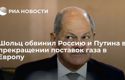 Шольц обвинил Россию и Путина в прекращении поставок газа в Европу