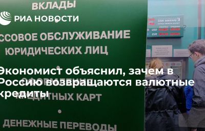 Экономист объяснил, зачем в Россию возвращаются валютные кредиты