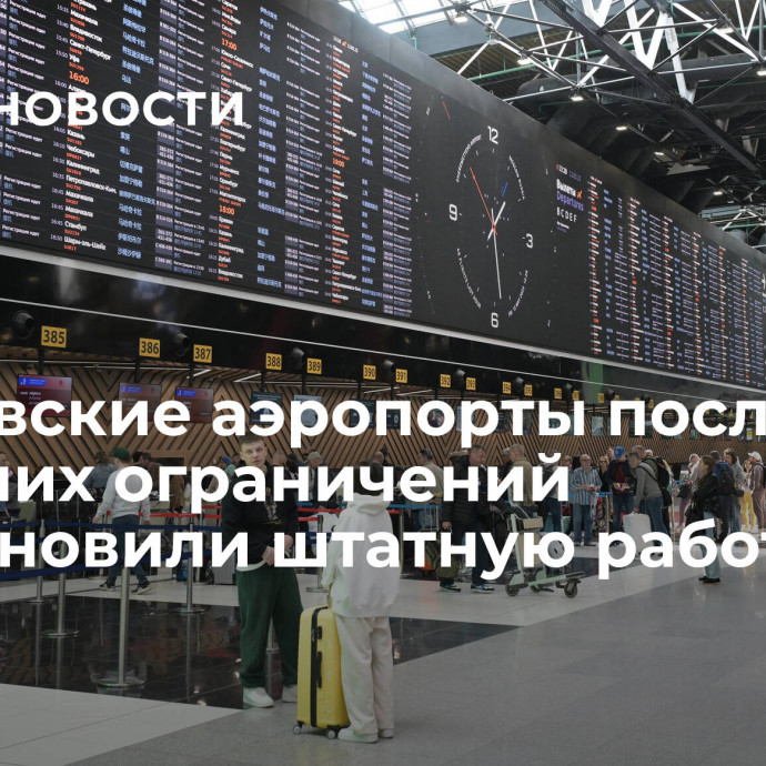 Московские аэропорты после утренних ограничений восстановили штатную работу