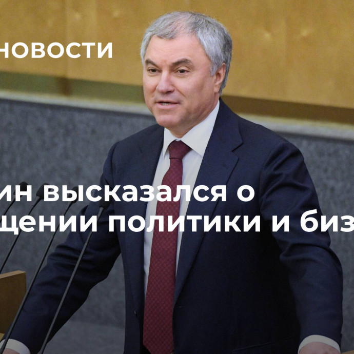 Володин высказался о совмещении политики и бизнеса