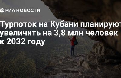 Турпоток на Кубани планируют увеличить на 3,8 млн человек к 2032 году