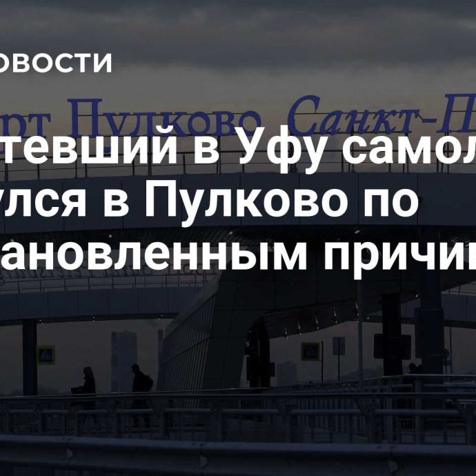 Вылетевший в Уфу самолет вернулся в Пулково по неустановленным причинам