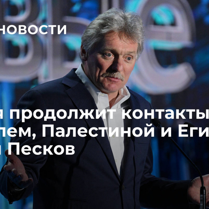 Россия продолжит контакты с Израилем, Палестиной и Египтом, заявил Песков