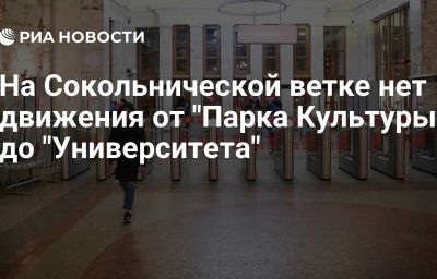 На Сокольнической ветке нет движения от "Парка Культуры" до "Университета"