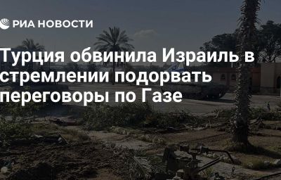 Турция обвинила Израиль в стремлении подорвать переговоры по Газе