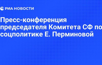 Пресс-конференция председателя Комитета СФ по соцполитике Е. Перминовой