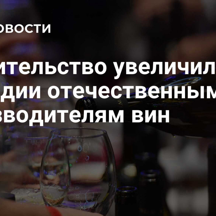 Правительство увеличило субсидии отечественным производителям вин