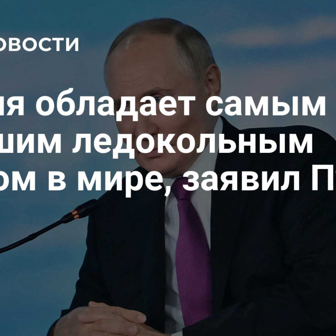 Россия обладает самым большим ледокольным флотом в мире, заявил Путин