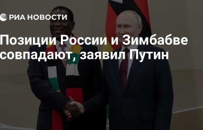 Позиции России и Зимбабве совпадают, заявил Путин