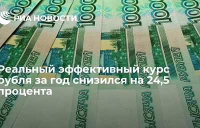 Реальный эффективный курс рубля за год снизился на 24,5 процента