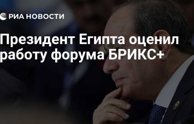 Президент Египта оценил работу форума БРИКС+