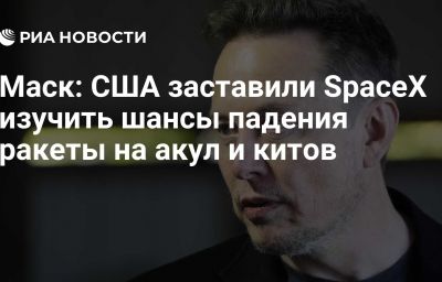 Маск: США заставили SpaceX изучить шансы падения ракеты на акул и китов