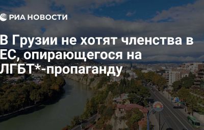 В Грузии не хотят членства в ЕС, опирающегося на ЛГБТ*-пропаганду