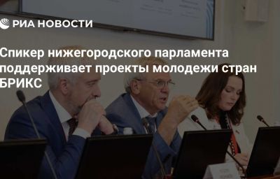 Спикер нижегородского парламента поддерживает проекты молодежи стран БРИКС