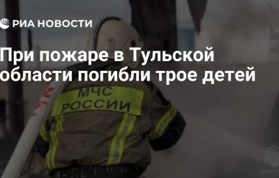 При пожаре в Тульской области погибли трое детей