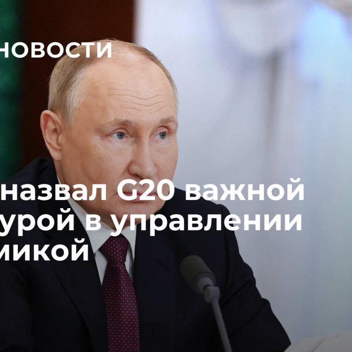 Путин назвал G20 важной структурой в управлении экономикой