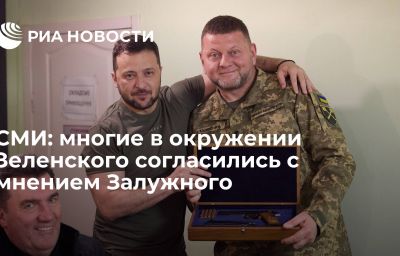 СМИ: многие в окружении Зеленского согласились с мнением Залужного