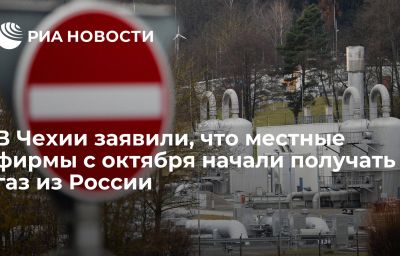 В Чехии заявили, что местные фирмы с октября начали получать газ из России